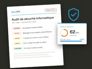 Notre audit passe en revue postes, serveurs, réseau et accès. Vous recevez un rapport clair, priorisé, et un plan d’action réaliste pour une PME.